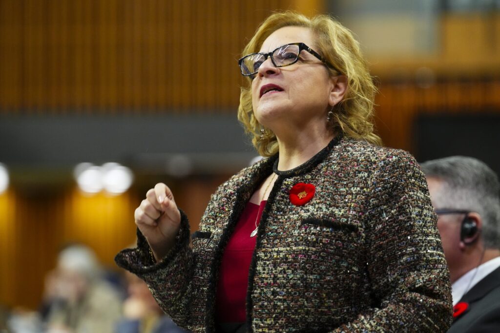 Minister of Immigration, Refugees and Citizenship Lena Metlege Diab responds to a question in the House of Commons in Ottawa on Friday, Nov. 7, 2025. THE CANADIAN PRESS/Sean Kilpatrick